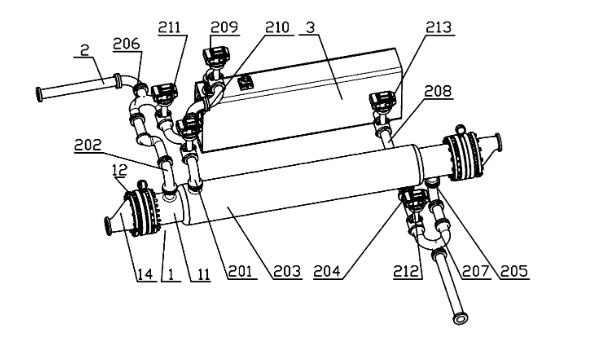 雙效及可以降低冷熱沖擊的換熱系統(tǒng)結構圖